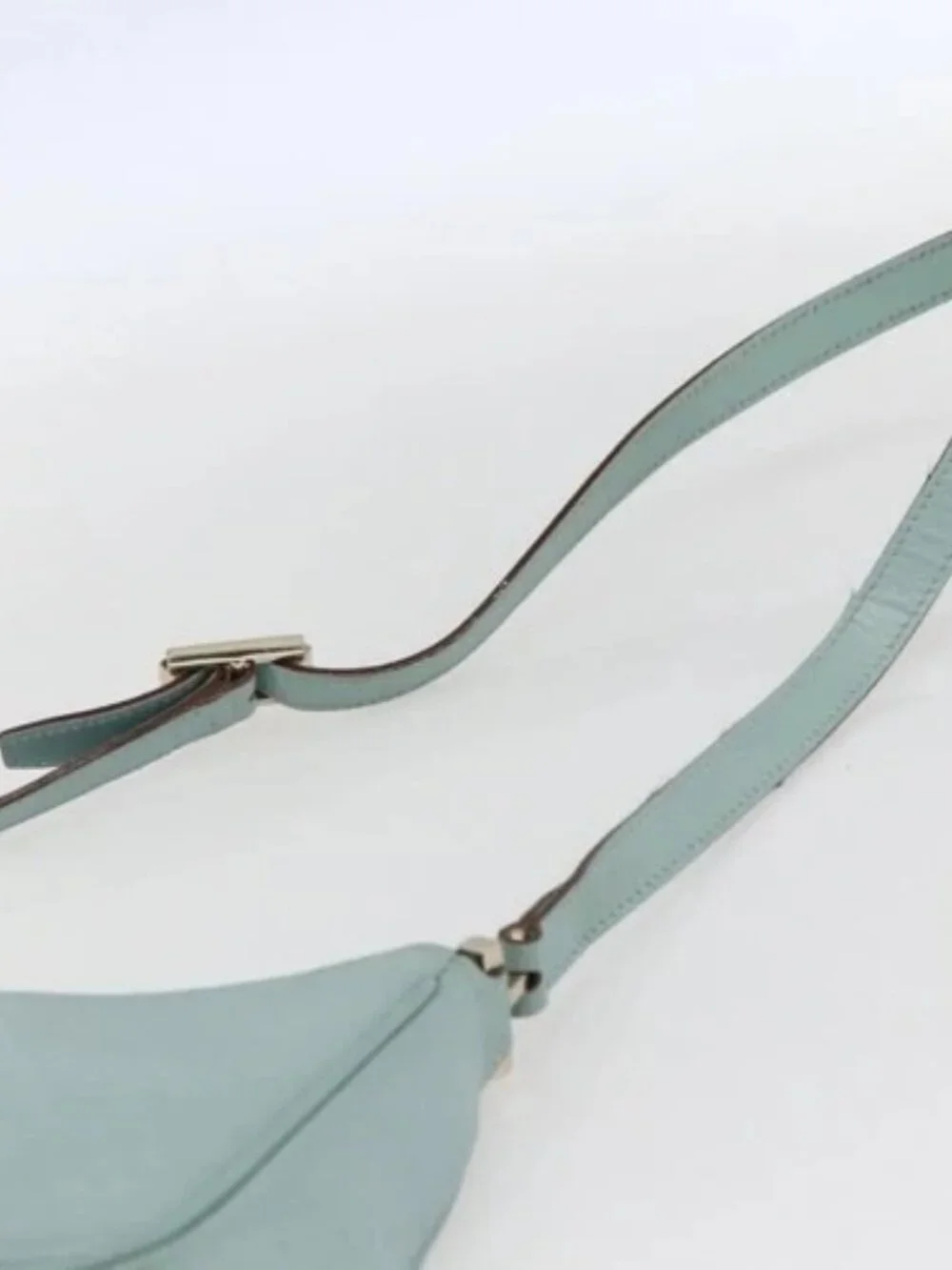 GUCCI Micro GG Canvas Shoulder Bag Leather Light Blue Gold 001 5155 Auth 173651 - Picture 8 of 16